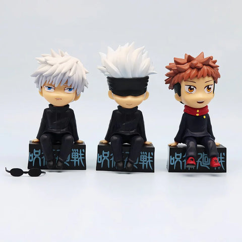 Jujutsu Kaisen Collectible Figurines | Sitting Anime Characters (Set of 3)