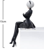 Blindfolded Android Anime Girl Action Figure with Black Dress – PVC Collectible Statue for Desk & Shelf Décor
