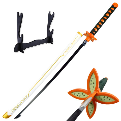 Demon Slayer Shinobu LED Katana/Sword Toy 104cm Life Size - Bamboo Wood Hashira Katana Shinobu Kochou Katana Perfect for Anime Gift, Cosplay, Merchandise