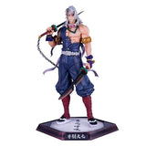 Demon Slayer Hashira Tengen Uzui Action Figure | Sound Hashira PVC Collectible Statue with Display Base