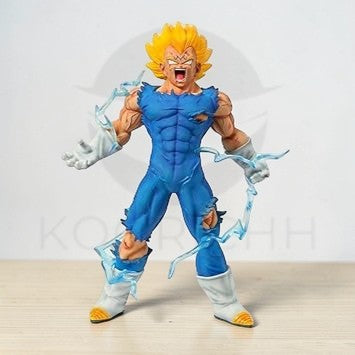 Majin Vegeta Battle-Damaged Action Figure - Super Saiyan Power-Up with Lightning Effects
