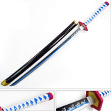 Anime Demon Slayer Giyu Tomioka Cosplay Sword Toy | Blue Samurai Katana with Sheath | Lightweight Safe Plastic Sword for Kids & Adults | Perfect for Costume, Role-Play, Fancy Dress & Anime Fans