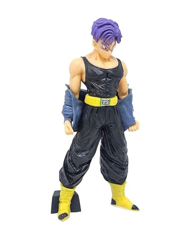 Dragon Ball Z Action Figure, Purple Hair Character in Black Training Outfit with Yellow Belt, Collectible Anime Figurine 19CM