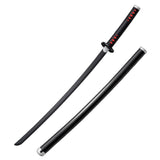 Demon Slayer Tanjiro Kamado (104cm) Wooden Katana | Wooden Tanjiro Cosplay Sword | Safe & Lightweight Ninja Sword for Anime Lovers | Halloween Prop Weapon | Boys & Girls (Black&Red)
