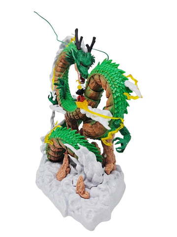Dragon Ball Shenron Collectible Figure, Green Dragon with Cloud Base, Anime Action Statue 23CM