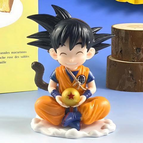 Anime Action Figure Cute Mini Size Height - 12cm Anime Figures Goku Smiling Sitting On Cloud 13cm
