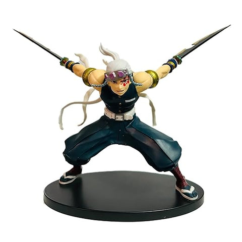 Demon Slayer Tengen Uzui Anime Action Figure 17cm – Demon Slayer Dual Blade PVC Collectible Statue