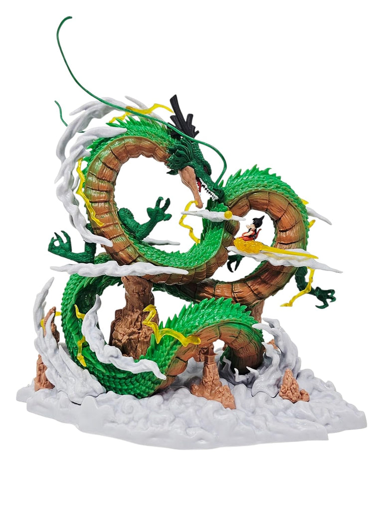 Dragon Ball Shenron Collectible Figure, Green Dragon with Cloud Base, Anime Action Statue 23CM