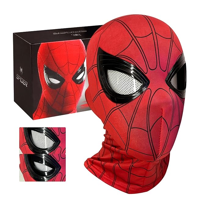 Spider Mask for Hallowen, Superhero Masks with Moving Eyes Mask for Kids/Adult
