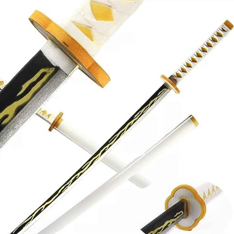 Demon Slayer Zenitsu Agatsuma Cosplay Wooden Katana – 104cm