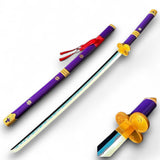 Anime One piece Character Inspired Enma Purple LED Katana Sword | 104 cm Full Size Light-Up Katana | ABS Blade with Wooden Handle