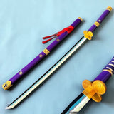 Anime One piece Character Inspired Enma Purple LED Katana Sword | 104 cm Full Size Light-Up Katana | ABS Blade with Wooden Handle