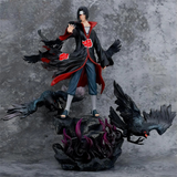 Uchiha Itachi Akatsuki GK Resin Statue with Crows & Amaterasu Base | Naruto Anime Collectible Figure