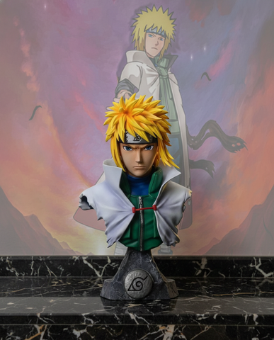 Minato Namikaze Bust Figure | Fourth Hokage Naruto Anime Collectible Statue | Premium Display Figurine- 15cm