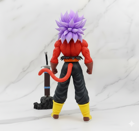 Anime DBZ Warrior Action Figure with Purple Hair & Sword – PVC Collectible Statue for Desk, Shelf & Display