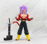 Anime DBZ Warrior Action Figure with Purple Hair & Sword – PVC Collectible Statue for Desk, Shelf & Display