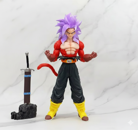 Anime DBZ Warrior Action Figure with Purple Hair & Sword – PVC Collectible Statue for Desk, Shelf & Display