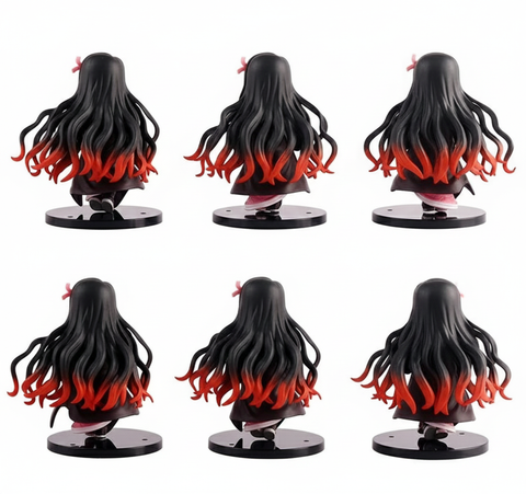 Demon Slayer Nezuko Kamado Mini Figure Set – 6-Piece Kawaii Collection – 11cm PVC Statues