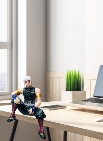 Demon Slayer Tengen Uzui Hashira Perching Sitting Eating Action Figure Kimetsu no Yaiba PM Perching Anime Figure Weeb Manga Collectible