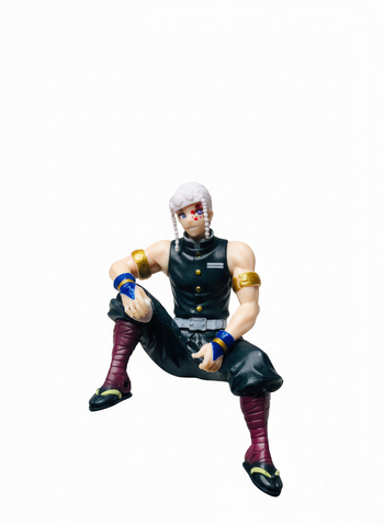 Demon Slayer Tengen Uzui Hashira Perching Sitting Eating Action Figure Kimetsu no Yaiba PM Perching Anime Figure Weeb Manga Collectible