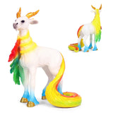 Oenux Original Genuine Fairy Tale Fly Wing Horse Elves Elf Mythical Rainbow Pegasus Action Figures Animal Model Kids Toy Gift