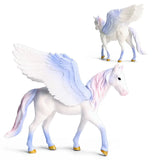 Oenux Original Genuine Fairy Tale Fly Wing Horse Elves Elf Mythical Rainbow Pegasus Action Figures Animal Model Kids Toy Gift