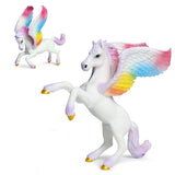 Oenux Original Genuine Fairy Tale Fly Wing Horse Elves Elf Mythical Rainbow Pegasus Action Figures Animal Model Kids Toy Gift