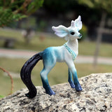 Oenux Original Genuine Fairy Tale Fly Wing Horse Elves Elf Mythical Rainbow Pegasus Action Figures Animal Model Kids Toy Gift