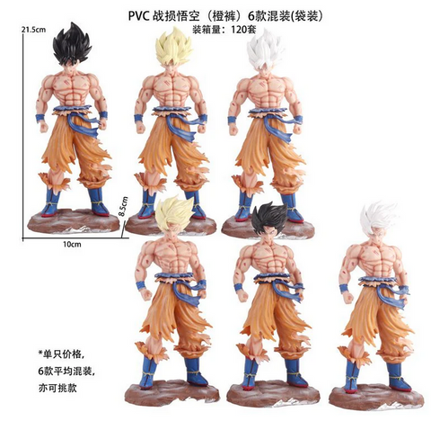 Random Anime Warrior Son Goku Action Figure (21.5 cm) – Battle-Damaged PVC Collectible Model Toy