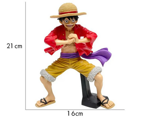 Anime Pirate Warrior Action Figure with Straw Hat – 21 cm PVC Collectible Statue for Desk & Shelf Display