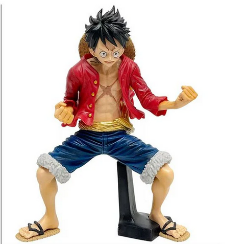 Monkey  D Luffy Anime Pirate Warrior Action Figure with  Hat – 21 cm PVC Collectible Statue for Desk & Shelf Display