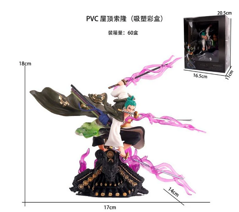 OnePiece Figures,OnePiece Roronnoa Zoro Anime Heroes Action Figure PVC Collectible Model Ornaments Animations Character Statue for Fans Collectible,Children Gift for Car Bedroom Bedside Table