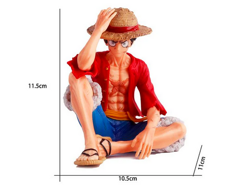 One Piece Luffy Straw Hat Sitting Pose Action Figure