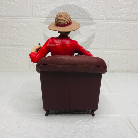 One Piece Monkey D. Luffy Sitting on Chair Action Figure | 15.5 Cm Collectible Anime Statue