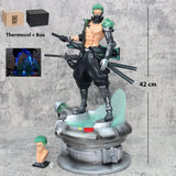 Roronoa Zoro Cyberpunk Anime Action Figure 42cm – One Piece LED Premium PVC Statue
